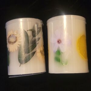 Kohl's Floral LED Candle Set - White With Flowers, Citrus, And Green Accents, AA